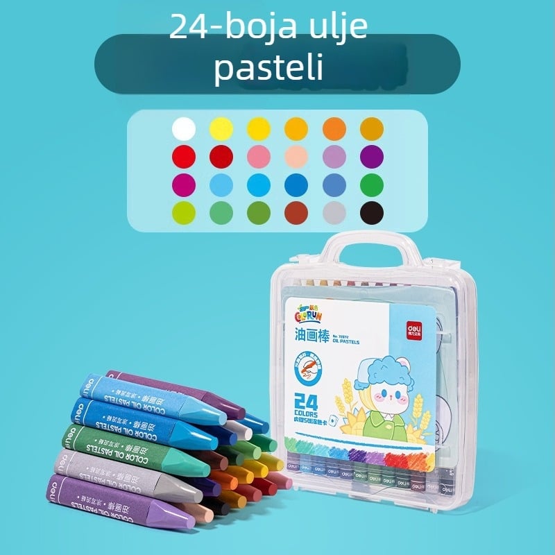 Deli uljne pastelne za djecu – Model 72070, za crtanje, okrugli vrh, bez uvoza