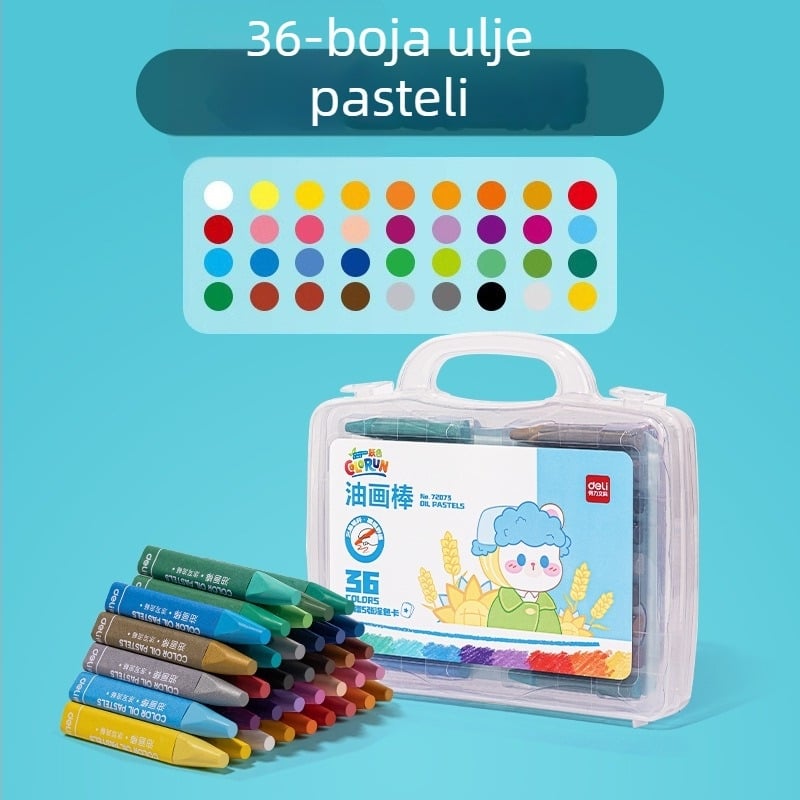 Deli uljne pastelne za djecu – Model 72070, za crtanje, okrugli vrh, bez uvoza