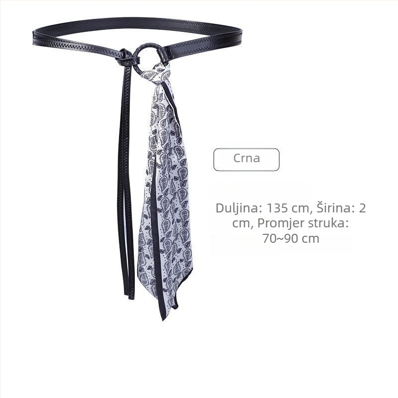 Ženski struk lanac s resicama i tankim svilenim šalom, metalni dodatak za traperice i hlače, svestran stil