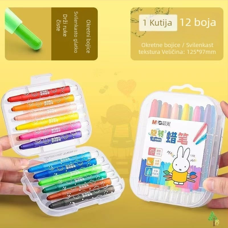 Morning Light Okretni set uljnih pastelnih boja X4323 za crtanje, okrugli vrh, plastično kućište, boje za dopunu 12/24/36