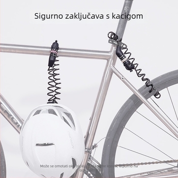 ACRUNU Brava za bicikl s kabelom od čelika i lozinkom - kompaktna, prijenosna, za bicikle i kacige; PVC + visokoučvrstog čeličnog kabla; težina 100 g; ne oštećuje boju