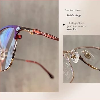 Naočale za čitanje s PC lećama, zaštita od plave svjetlosti i anti-radijacije, metalni okvir s punim okvirom, za odrasle, izdanje jeseni 2024