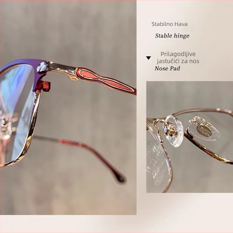 Naočale za čitanje s PC lećama, zaštita od plave svjetlosti i anti-radijacije, metalni okvir s punim okvirom, za odrasle, izdanje jeseni 2024