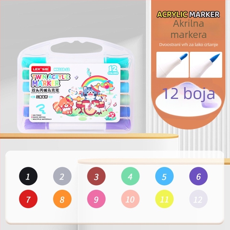 Lexuan dvostrani akrilni marker za djecu – set za umjetnost i grafite