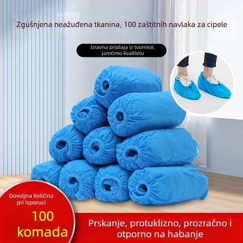 Jednokratne navlake za cipele za unutarnju upotrebu, debeli netkani materijal, prašinska zaštita, vodootporni, protuklizni.