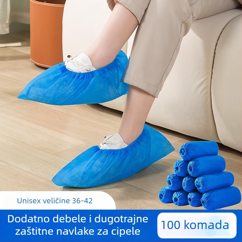 Jednokratne navlake za cipele za unutarnju upotrebu, debeli netkani materijal, prašinska zaštita, vodootporni, protuklizni.