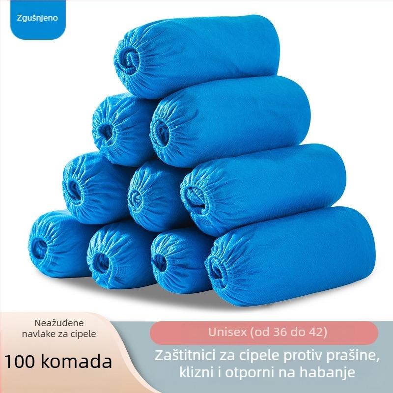 Jednokratne navlake za cipele za unutarnju upotrebu, debeli netkani materijal, prašinska zaštita, vodootporni, protuklizni.
