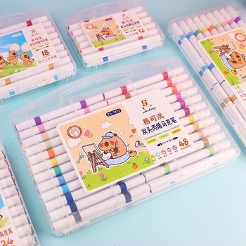 Supreme dvostruko glaveni akrilni marker, izbrisivo mastilo, 36-dijelni set, pogodan za učenike i vrtić, za DIY crtanje