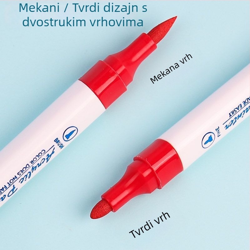 Supreme dvostruko glaveni akrilni marker, izbrisivo mastilo, 36-dijelni set, pogodan za učenike i vrtić, za DIY crtanje