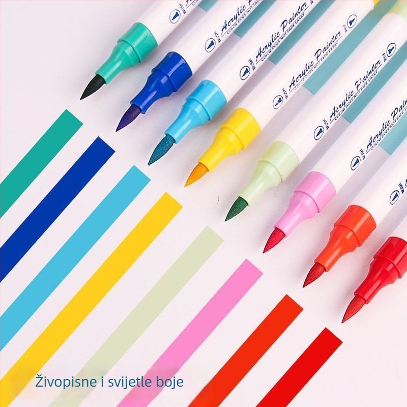 Supreme dvostruko glaveni akrilni marker, izbrisivo mastilo, 36-dijelni set, pogodan za učenike i vrtić, za DIY crtanje