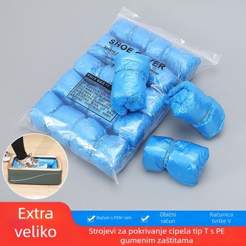 T-oblik zatvarač za stroj za zaštitu cipela od netkanog materijala, debeli plast, vodootporno, s otisnutim logom, biološki razgradivo