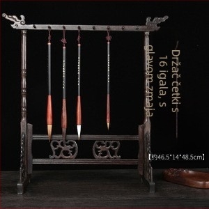 Držač za olovke od drvenog drveta s glavom zmaja, za kaligrafiju, 12/14/16‑pin, Set Četiri Blaga Studija, prilagodljiv