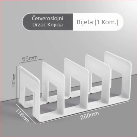 Plastični uspravni držač datoteka s četiri pretinca za ured