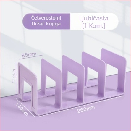 Plastični uspravni držač datoteka s četiri pretinca za ured