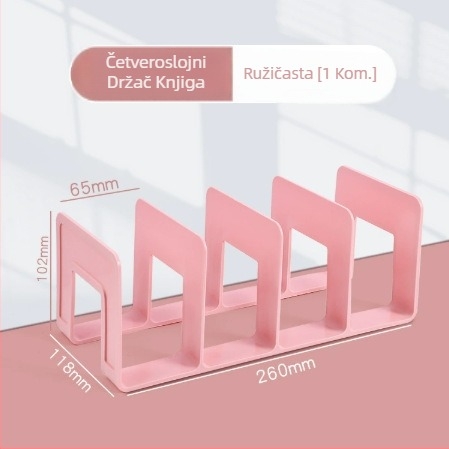 Plastični uspravni držač datoteka s četiri pretinca za ured