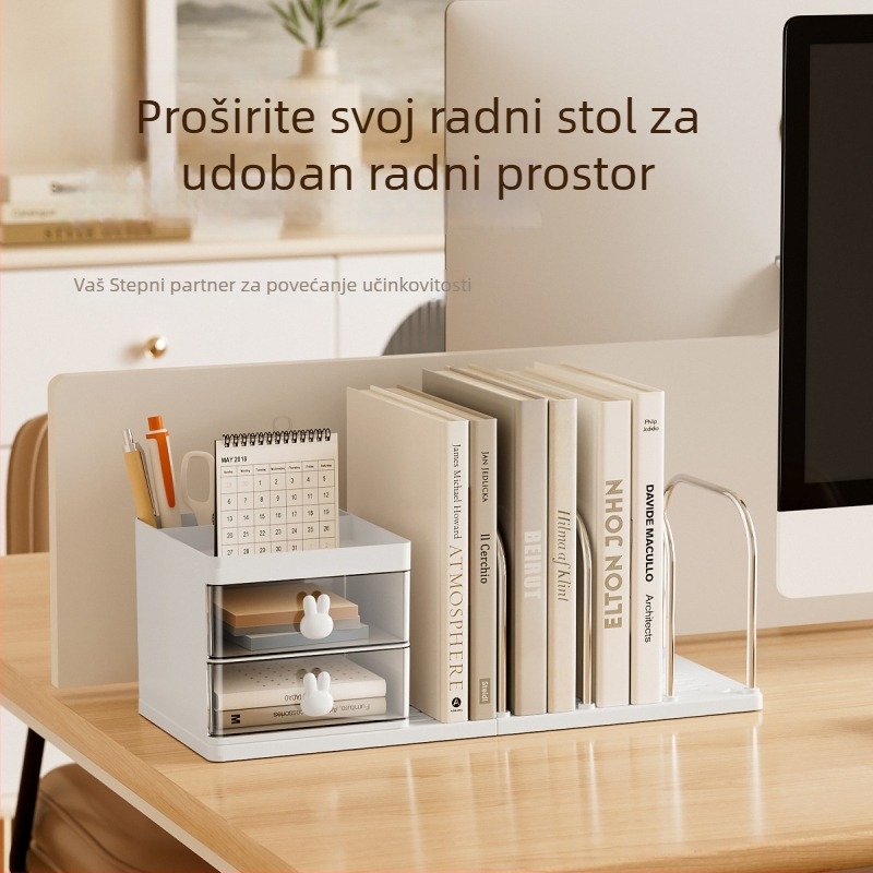 Stolni organizator i držač knjiga, plastika, modeli JW2130/JW2150, neto težina 430 g, pakiranje: samostalni karton