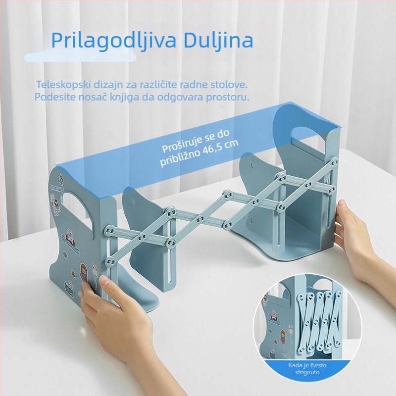 Stalak za knjige na stolu DP2409, plastični, sklopivi i proširivi, neto težina 410 g