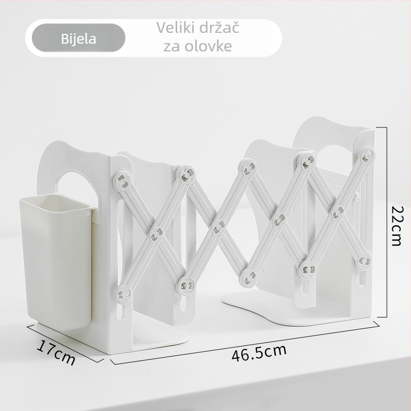 Stalak za knjige na stolu DP2409, plastični, sklopivi i proširivi, neto težina 410 g