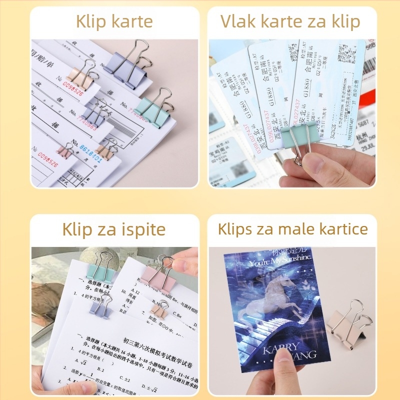 Klip za dokumente s dugim repom, dovetail dizajn, nehrđajući čelik — Reversal