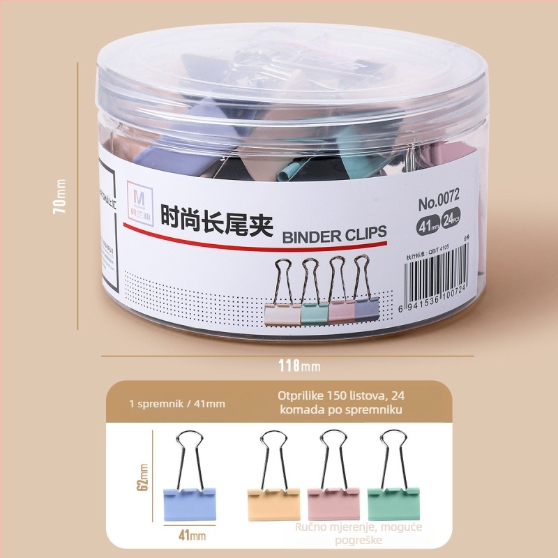 Klip za dokumente s dugim repom, dovetail dizajn, nehrđajući čelik — Reversal