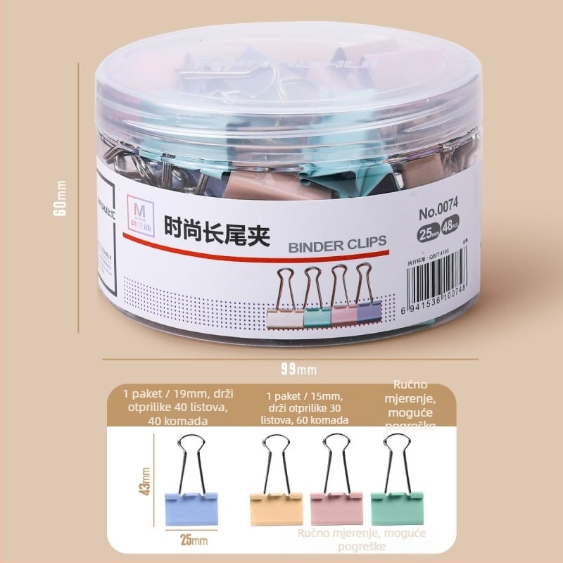 Klip za dokumente s dugim repom, dovetail dizajn, nehrđajući čelik — Reversal