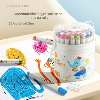 Dječji perivi štapić za bojanje, Kuai Liwen, okrugli kućište, plastično kućište, izbrisiv, model: Washable paint stick, serija: Dječje bojice