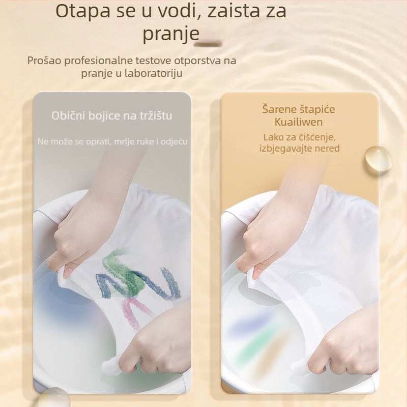 Dječji perivi štapić za bojanje, Kuai Liwen, okrugli kućište, plastično kućište, izbrisiv, model: Washable paint stick, serija: Dječje bojice