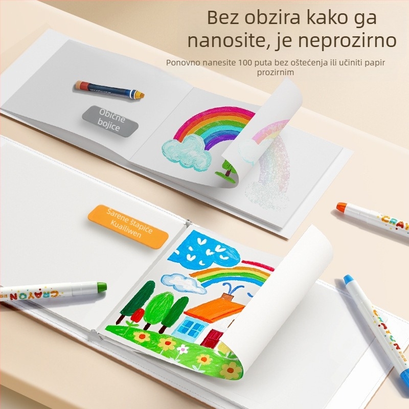 Dječji perivi štapić za bojanje, Kuai Liwen, okrugli kućište, plastično kućište, izbrisiv, model: Washable paint stick, serija: Dječje bojice