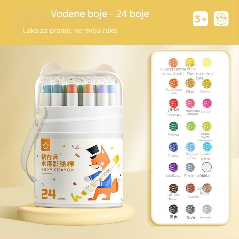 Dječji perivi štapić za bojanje, Kuai Liwen, okrugli kućište, plastično kućište, izbrisiv, model: Washable paint stick, serija: Dječje bojice