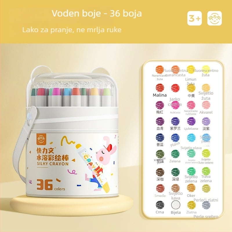 Dječji perivi štapić za bojanje, Kuai Liwen, okrugli kućište, plastično kućište, izbrisiv, model: Washable paint stick, serija: Dječje bojice