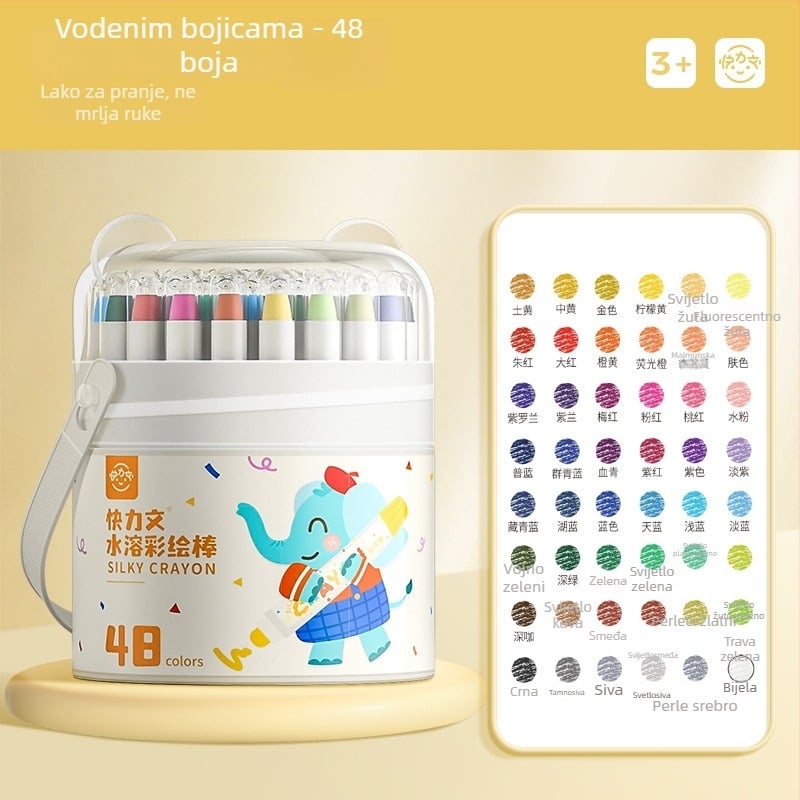 Dječji perivi štapić za bojanje, Kuai Liwen, okrugli kućište, plastično kućište, izbrisiv, model: Washable paint stick, serija: Dječje bojice