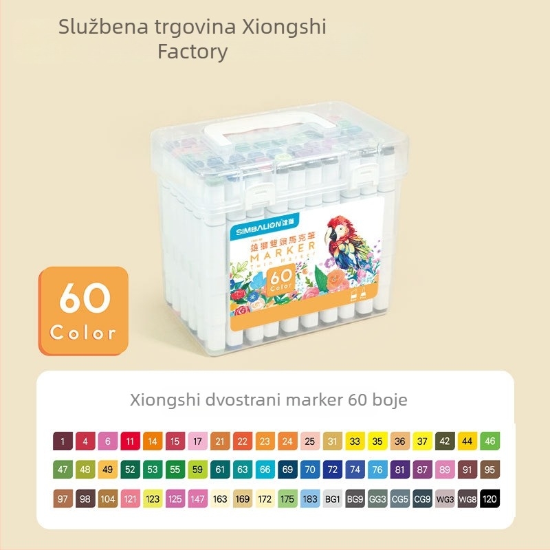 Male Lion marker s dvostrukim vrhom, tinta na bazi ulja i akvarela, napunjiv, za djecu i ručnu animaciju