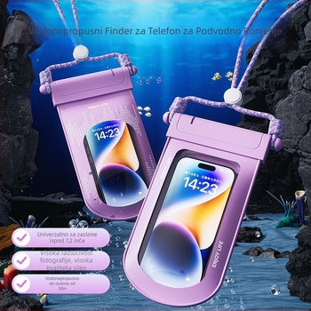 Vodootporna torbica za telefon s prozorom osjetljivim na dodir za plivanje i rafting, prozirna zatvorena torbica za podvodno snimanje