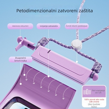 Vodootporna torbica za telefon s prozorom osjetljivim na dodir za plivanje i rafting, prozirna zatvorena torbica za podvodno snimanje