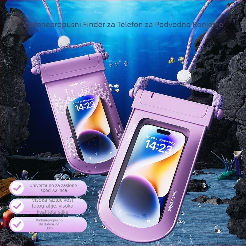 Vodootporna torbica za telefon s prozorom osjetljivim na dodir za plivanje i rafting, prozirna zatvorena torbica za podvodno snimanje