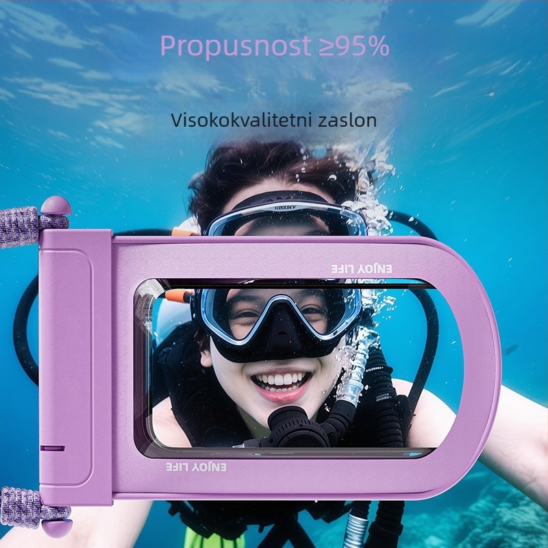 Vodootporna torbica za telefon s prozorom osjetljivim na dodir za plivanje i rafting, prozirna zatvorena torbica za podvodno snimanje