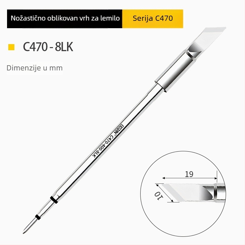 Bozan 470 serija – Vrh za lemilo s grijaćim jezgram; oblici: horseshoe, round, pointed, flat – Visoka snaga, univerzalno