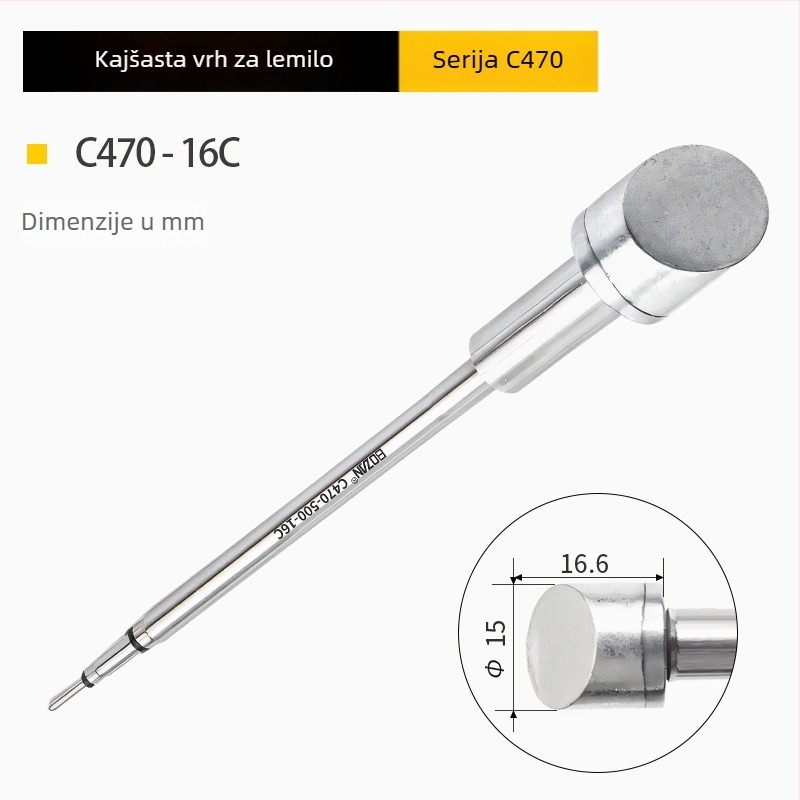 Bozan 470 serija – Vrh za lemilo s grijaćim jezgram; oblici: horseshoe, round, pointed, flat – Visoka snaga, univerzalno