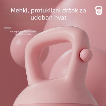Meka kettlebell s gumom – PVC tijelo, kućna fitness oprema, prijenosno za jogu
