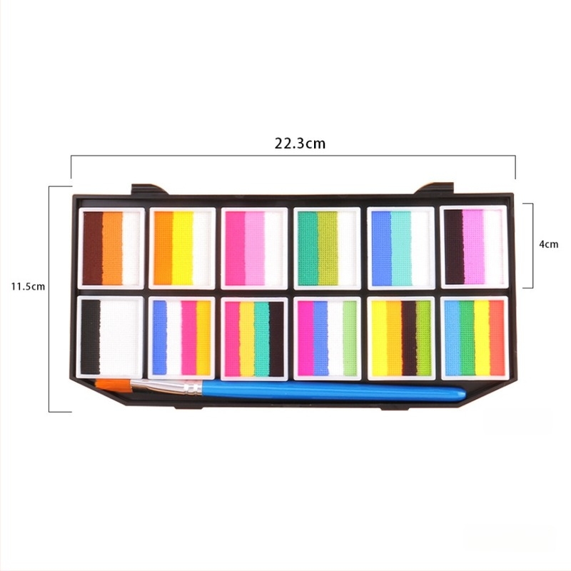 Set pigmenata za lice i tijelo djece, Art plus art, uljni pigmenti, fluorescentski pigmenti, 12 komada u pakiranju