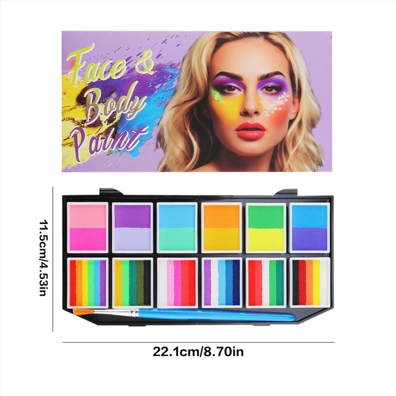 Set pigmenata za lice i tijelo djece, Art plus art, uljni pigmenti, fluorescentski pigmenti, 12 komada u pakiranju