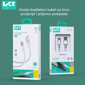 Longqi Y13 6A brzi punjač 3-u-1 USB kabel s Lightning, Type-C i Micro-USB, duljina 1,2 m