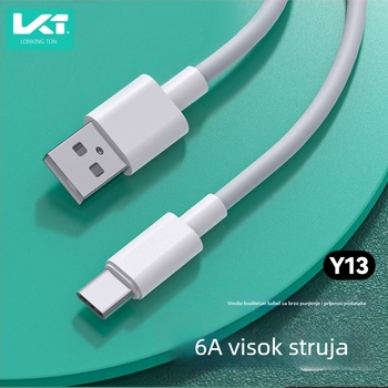 Longqi Y13 6A brzi punjač 3-u-1 USB kabel s Lightning, Type-C i Micro-USB, duljina 1,2 m