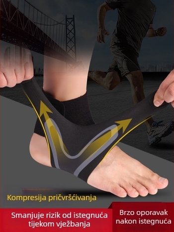 Gležan štitnik za sport – protiv uganuća, podrška oporavku, poliestersko vlakno, za nogomet