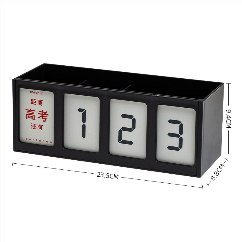 Desktop kalendar i držač olovke s podsjetnikom odbrojavanja, model SD-2598; materijal: plastika; oblik: kvadratni; tisak logotipa: da; prilagodba: da