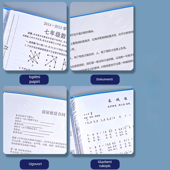 Folder za dokumente velike kapacitete s kopčom i prozirnim umetcima (PP)