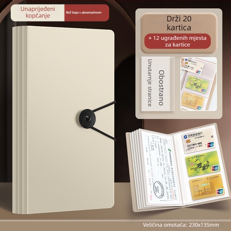 Višestrani folder za račune i depozite, PP materijal, tether stil, višestrani organizator, prilagodba moguća