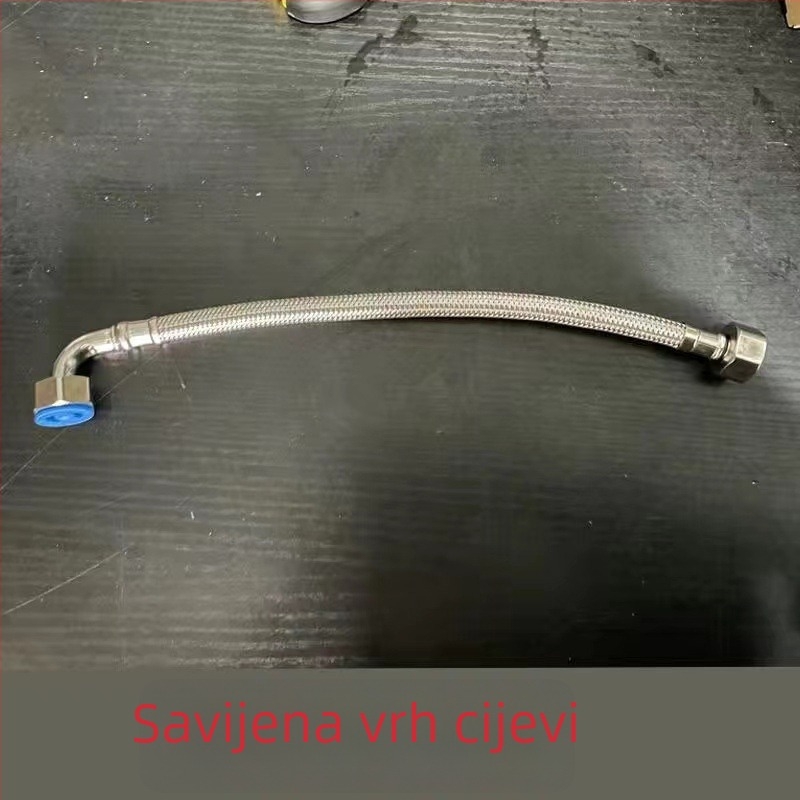 Slavina – cijev za ulaz tople i hladne vode – 304 nehrđajući čelik, opleteno, pričvršćivanje zavrtanjem, maksimalna temperatura 60°C, kućna upotreba