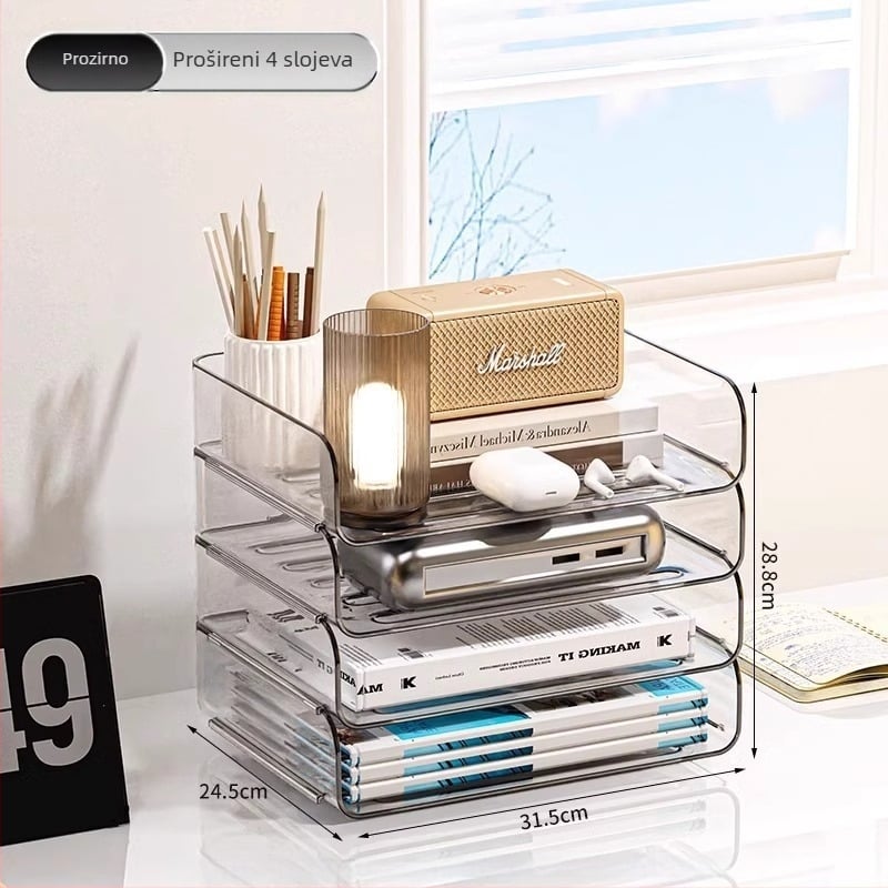PET materijal, proziran višeslojni stolni držač za dokumente, stohabilan organizator dokumentacije