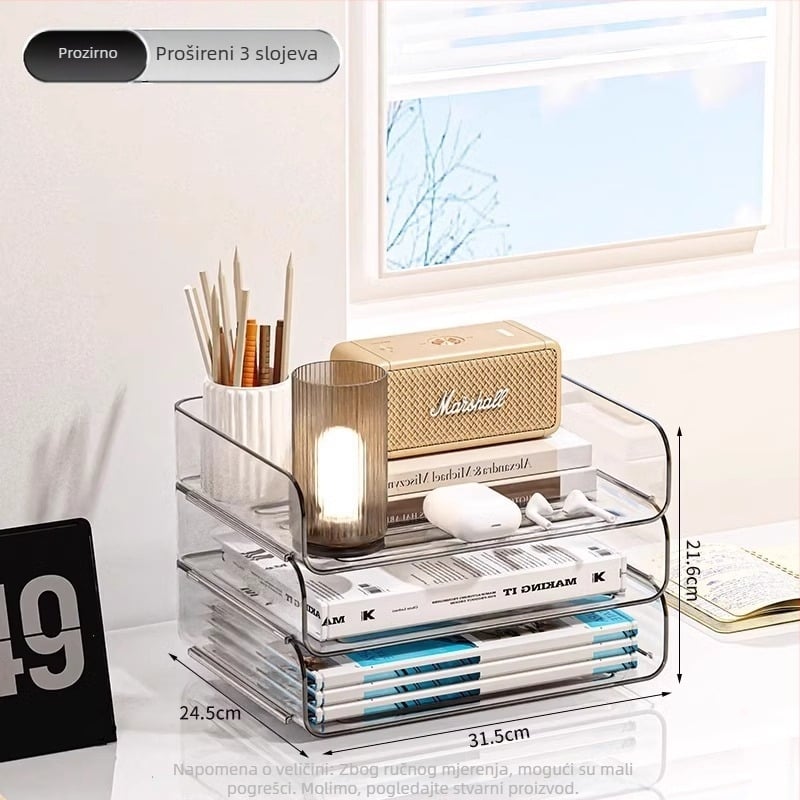 PET materijal, proziran višeslojni stolni držač za dokumente, stohabilan organizator dokumentacije